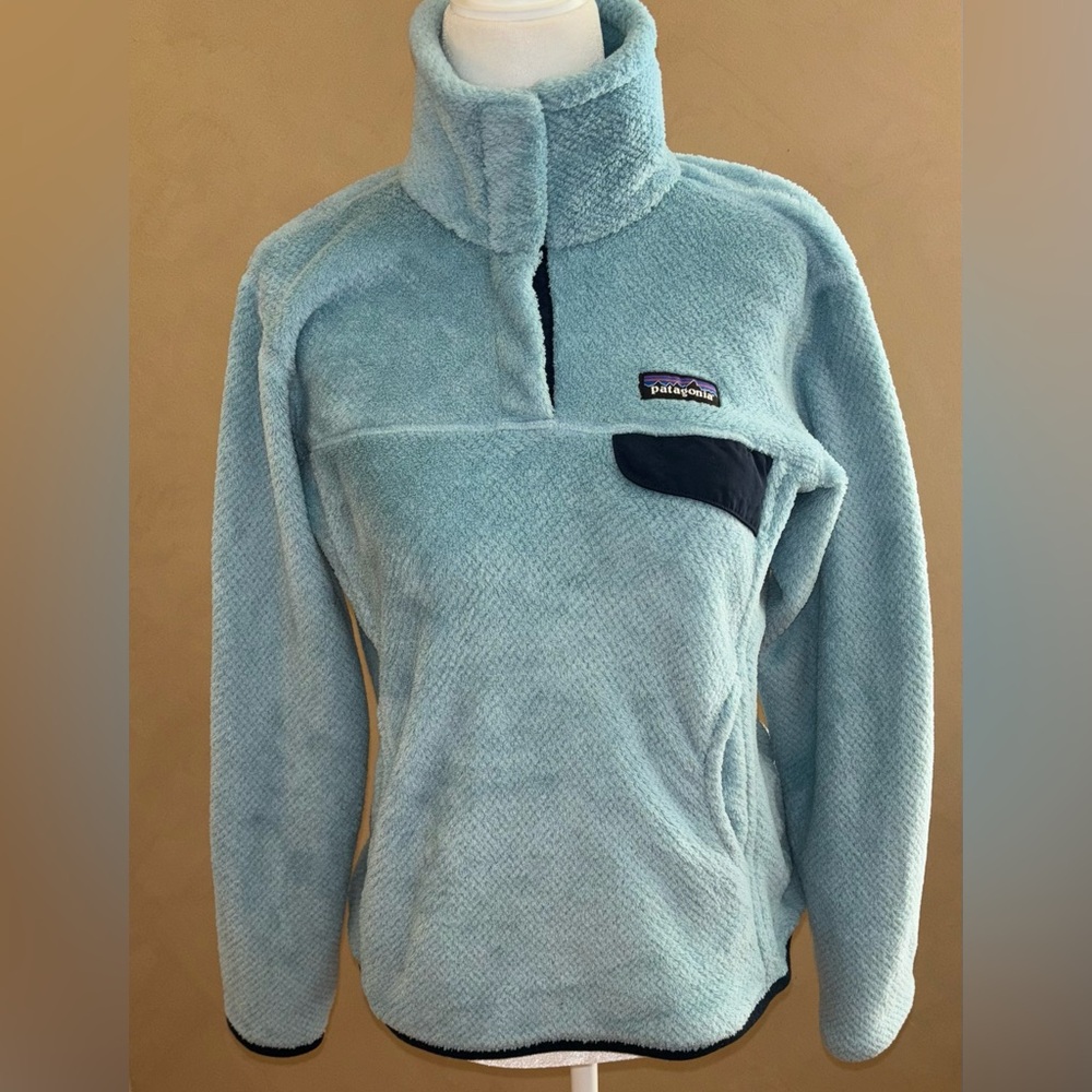 Patagonia Re-tool Snap-t Fleece Pullover In Tubular Blue size small